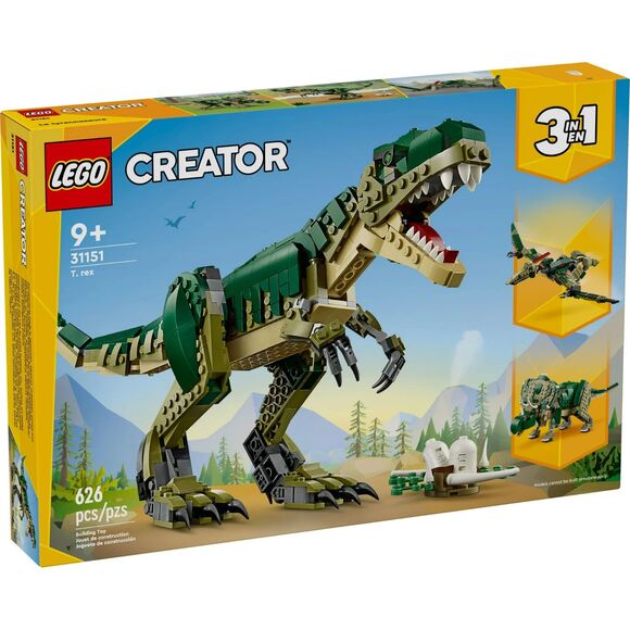 LEGO Creator 3 in 1 T-Rex Dinosaur Toy - Build T Rex, Triceratops & Pterodactyl - Picture 2 of 11